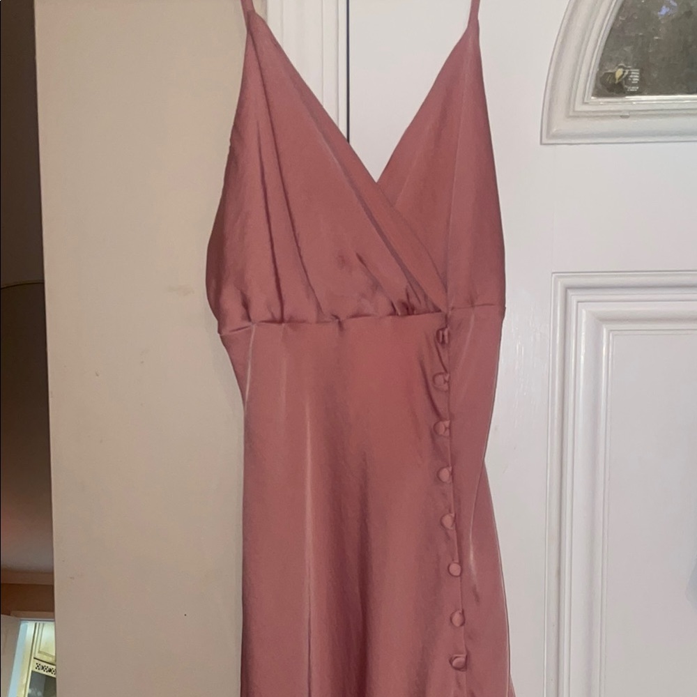 Zara Pink Slip Dress with Spaghetti Straps for Weddings